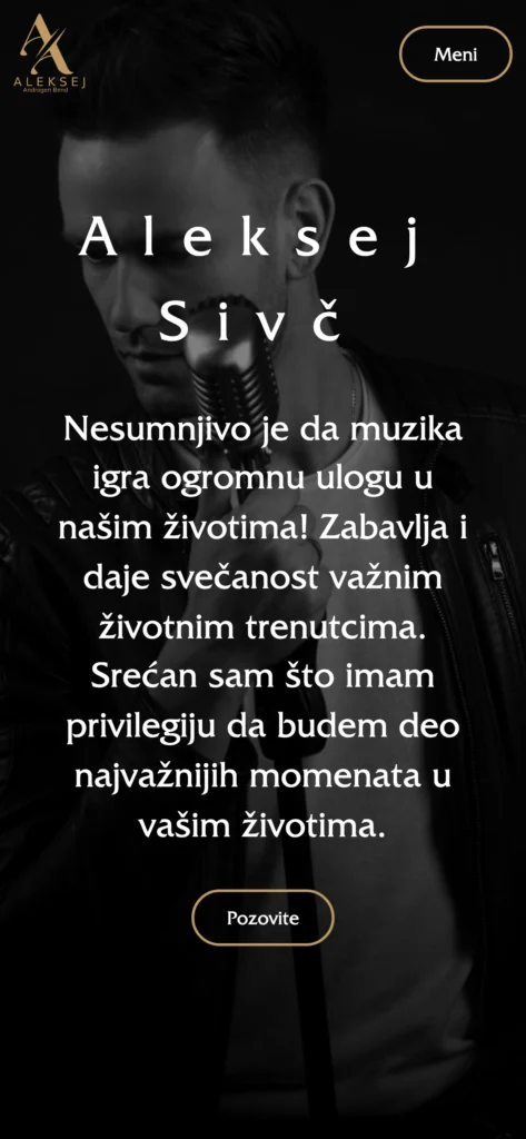 Aleksej Sivč website, mobile view