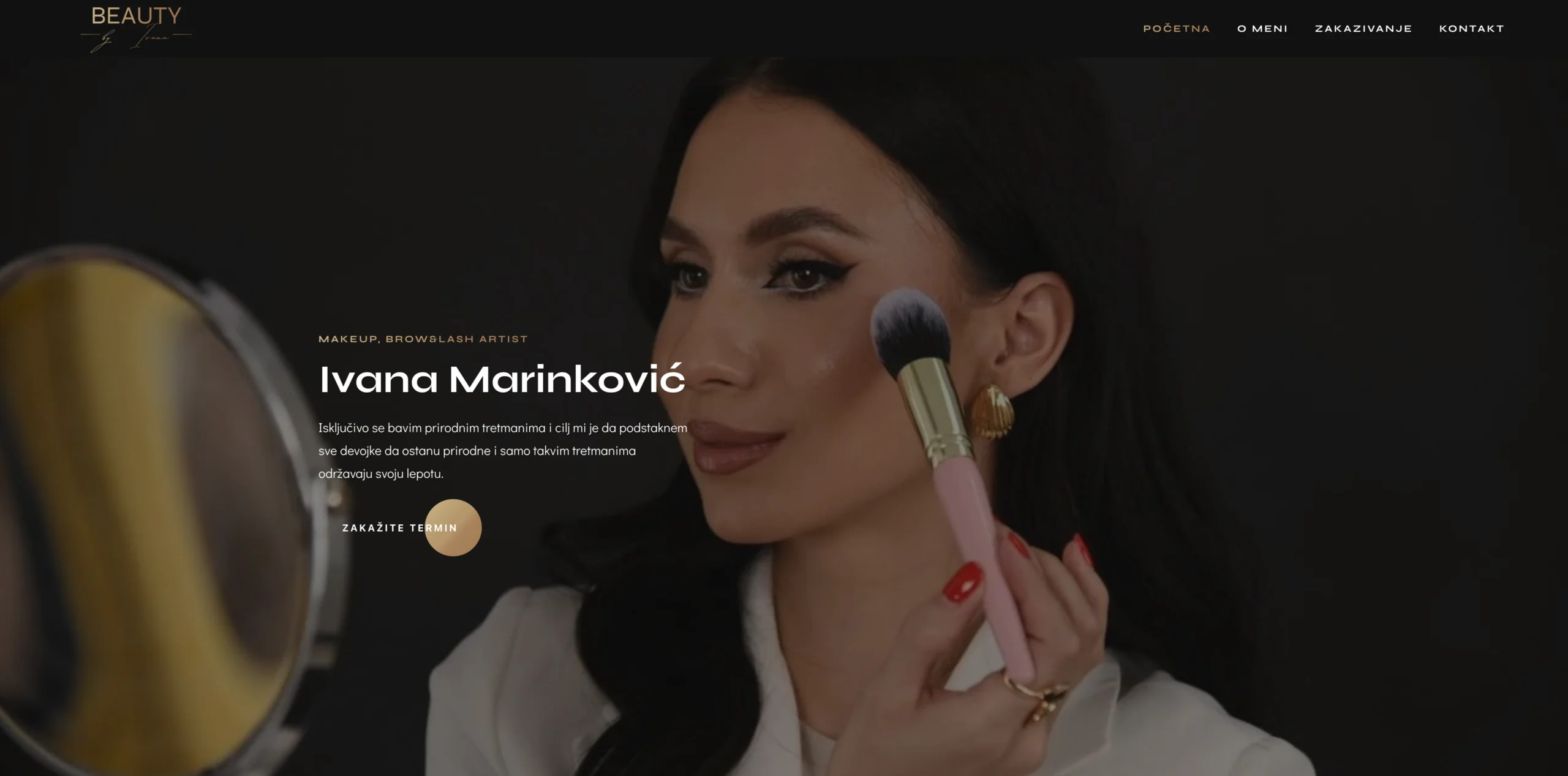 Beauty by Ivana website, desktop view