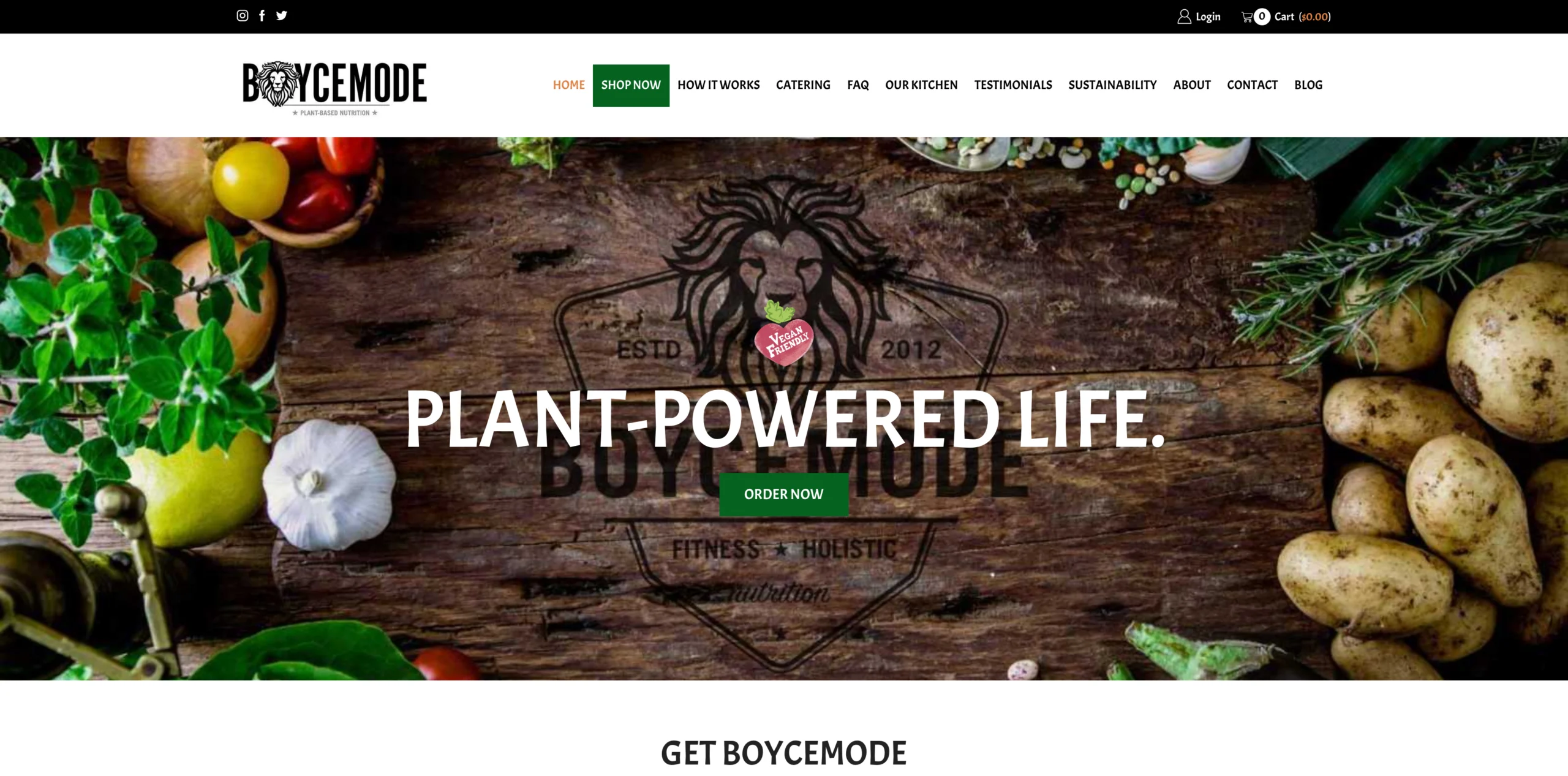 BoyceMode website, desktop view