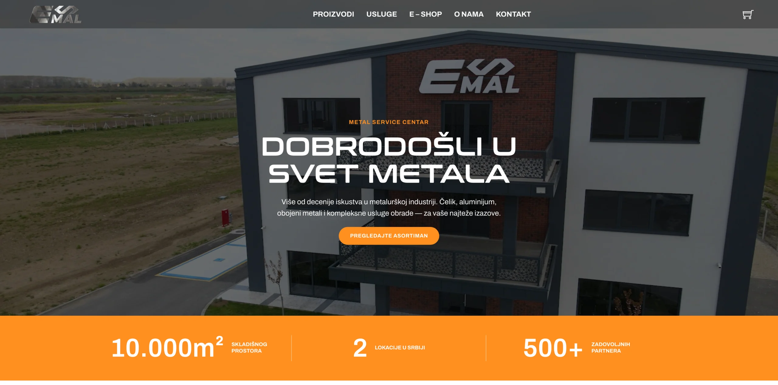 EMAL website, desktop view