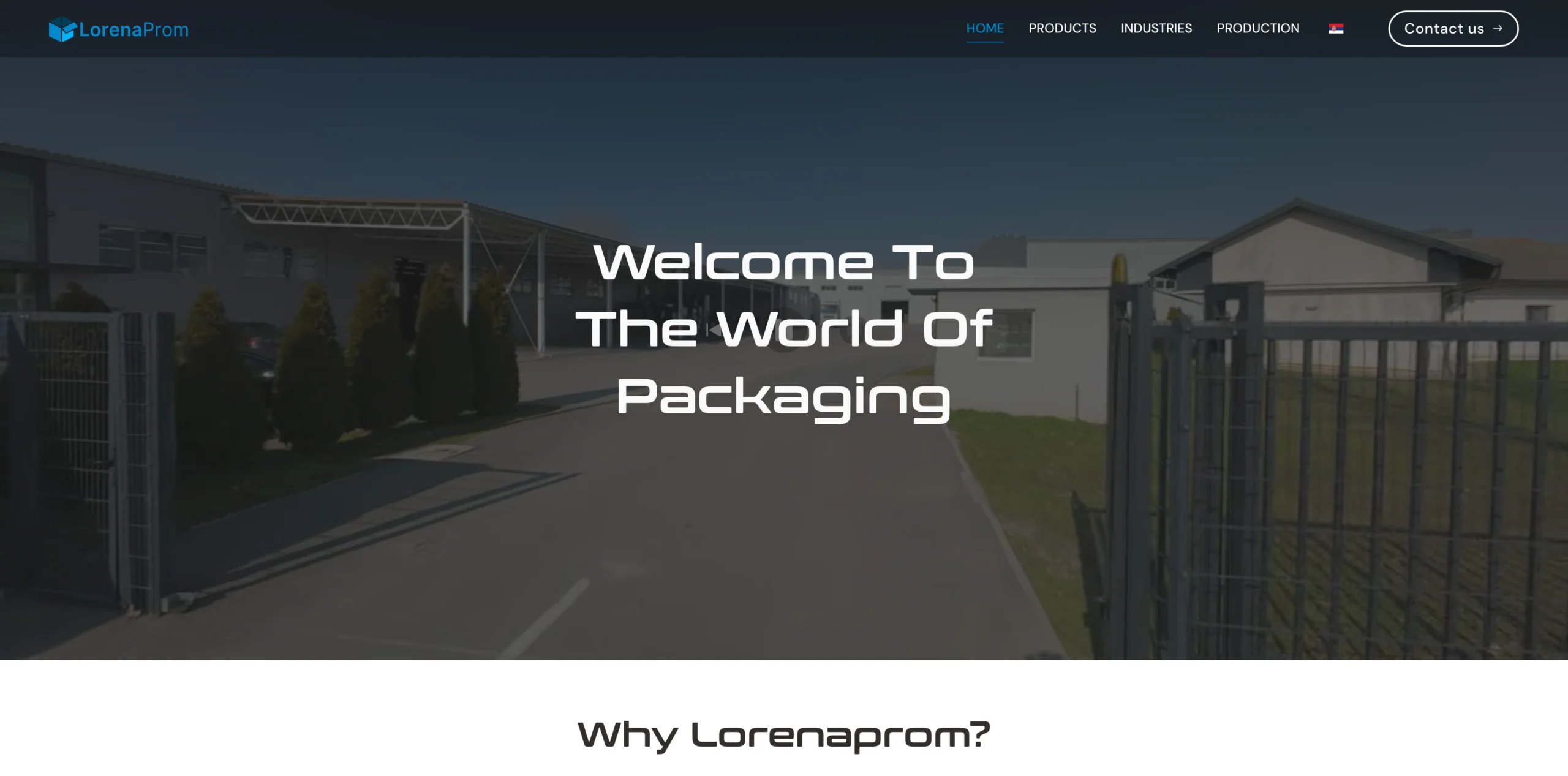 Lorenaprom website, desktop view