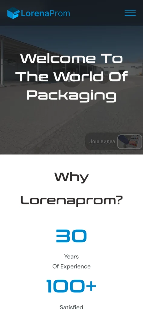 Lorenaprom website, mobile view